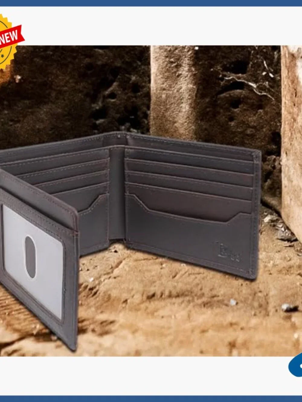Men's RFID Blocking Bifold Wallet 12 Card Slots Full Grain Leather
